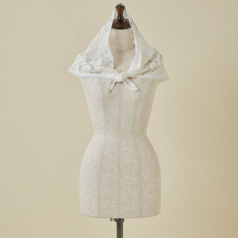  フラワーレース三角スカーフ