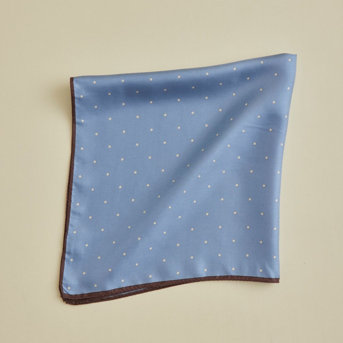 ピンドットスカーフ＜ブルー＞　シルク100%　日本製