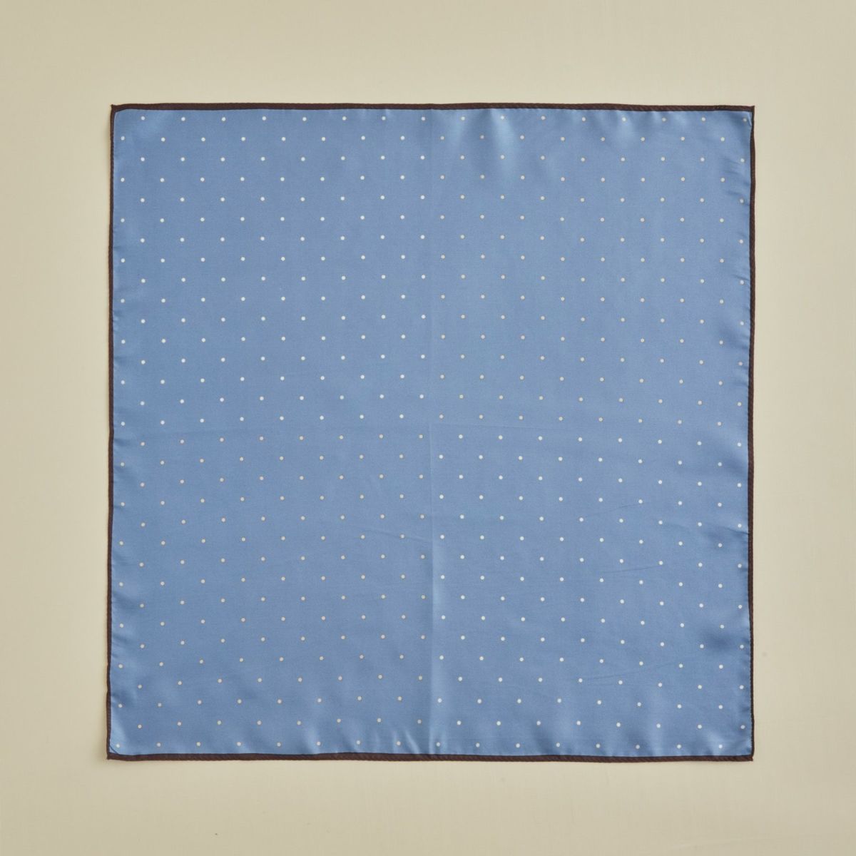 ピンドットスカーフ＜ブルー＞　シルク100%　日本製