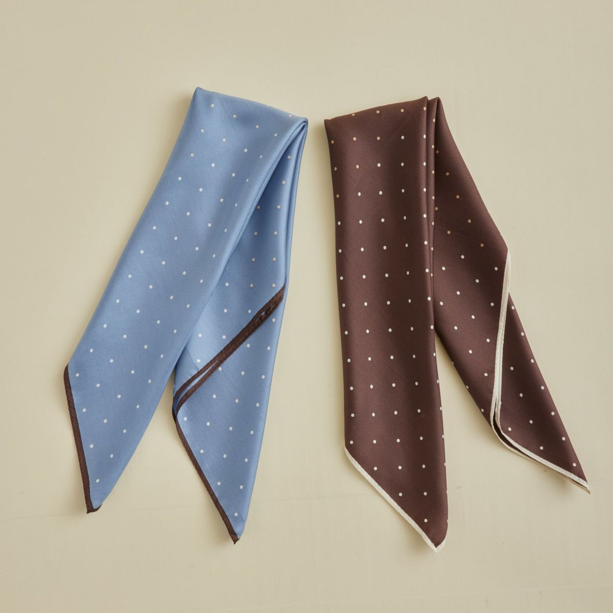 ピンドットスカーフ　シルク100%　日本製