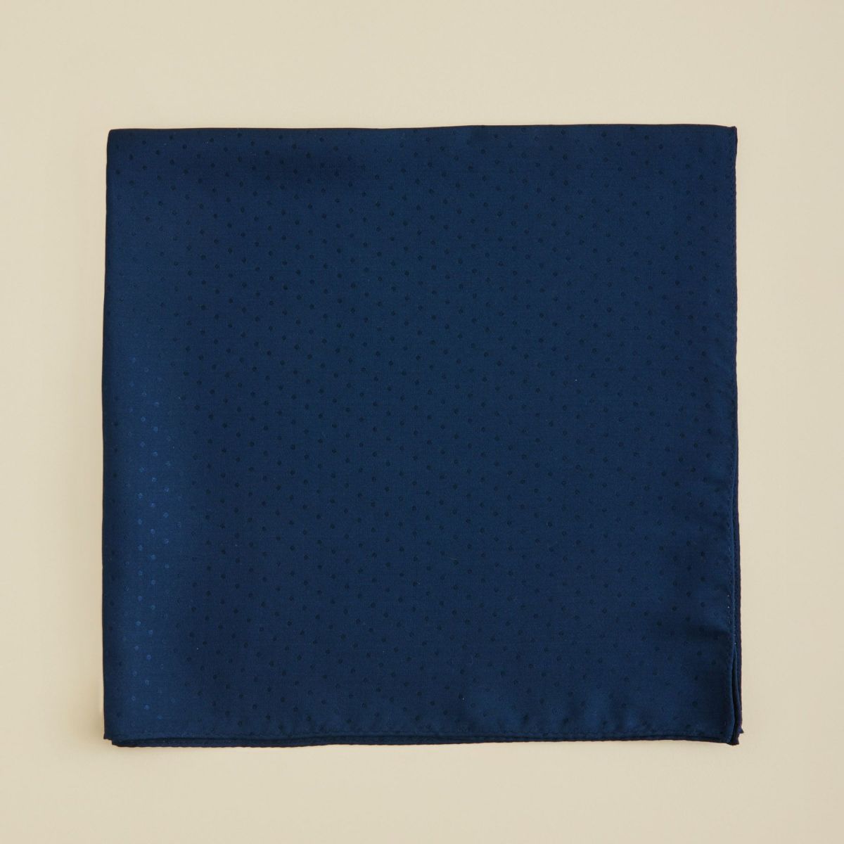 シルクジャカードドットスカーフ＜ネイビー＞　シルク100%　日本製