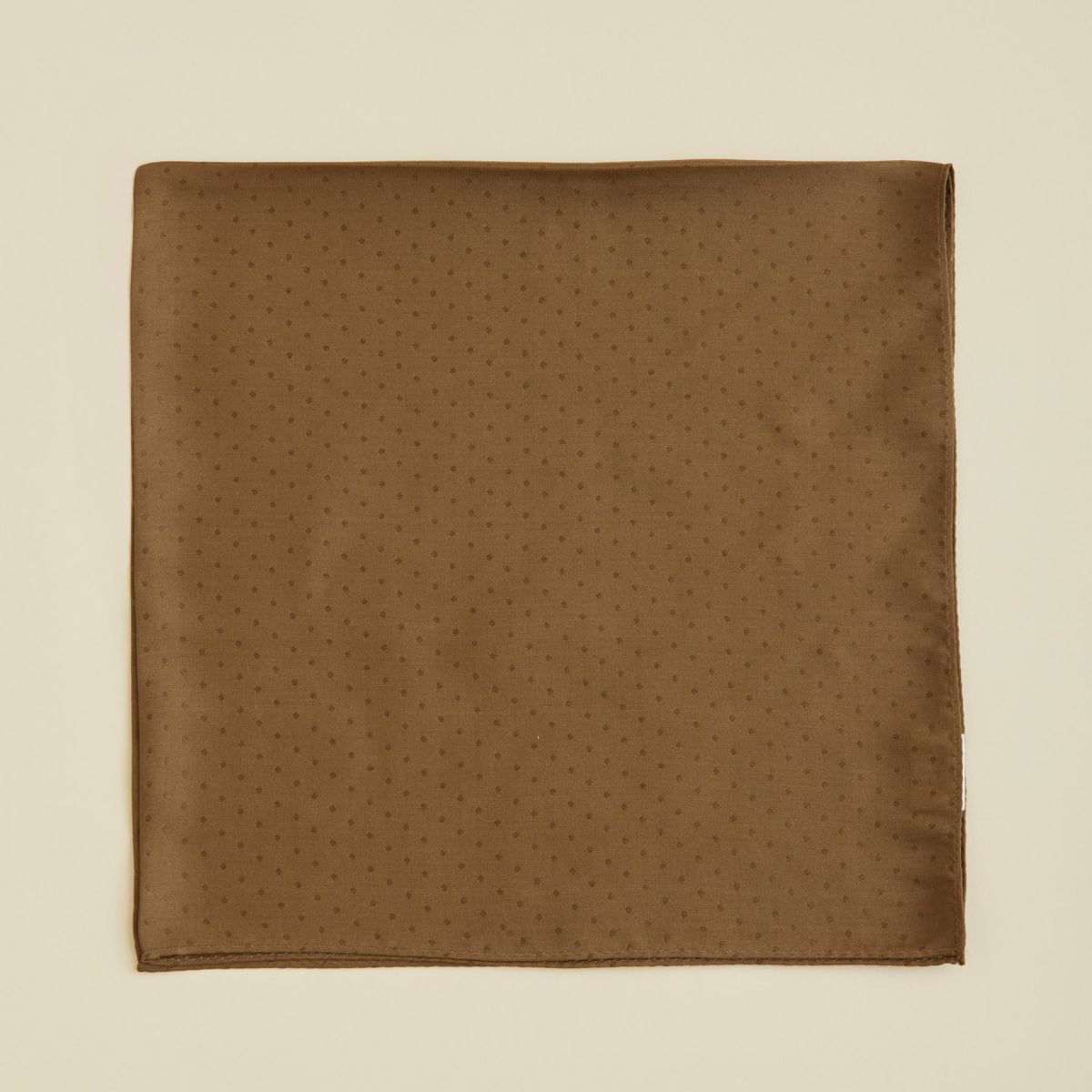 シルクジャカードドットスカーフ＜マスタード＞　シルク100%　日本製