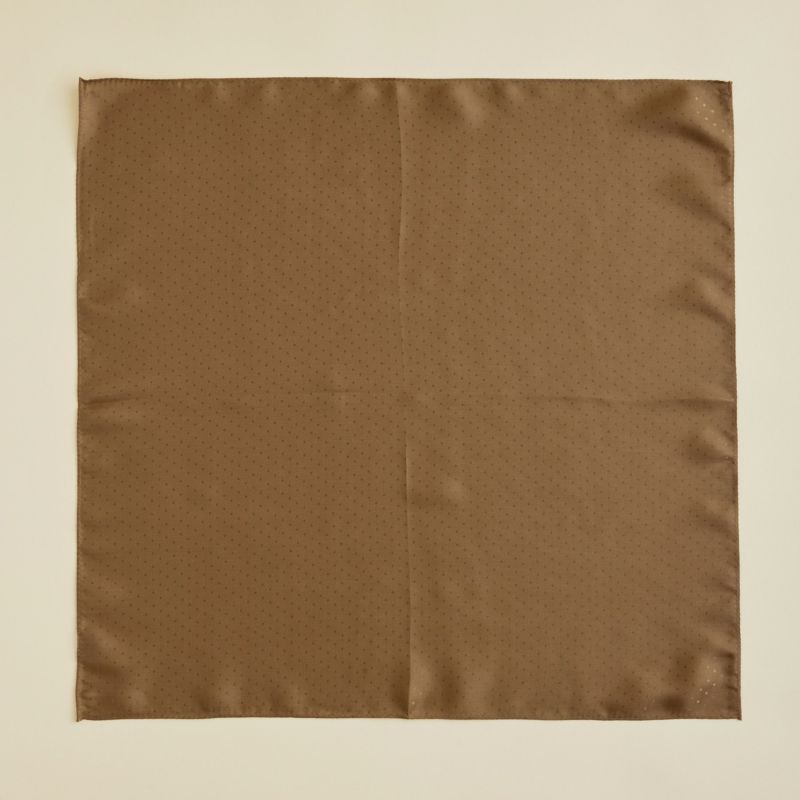 シルクジャカードドットスカーフ＜マスタード＞　シルク100%　日本製