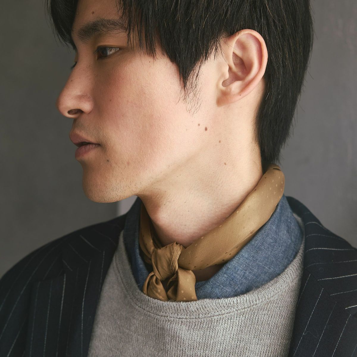  シルクジャカードドット2wayスカーフ