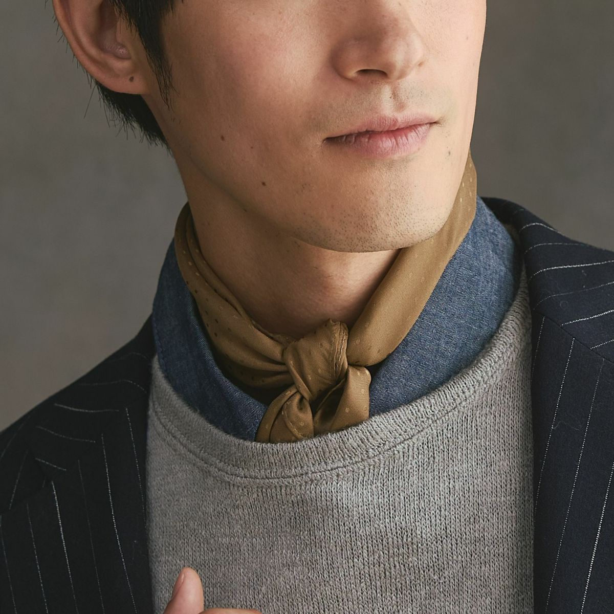  シルクジャカードドット2wayスカーフ