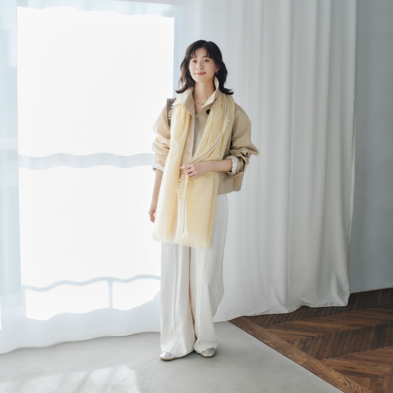 イタリア糸ラインカラー大判ストール