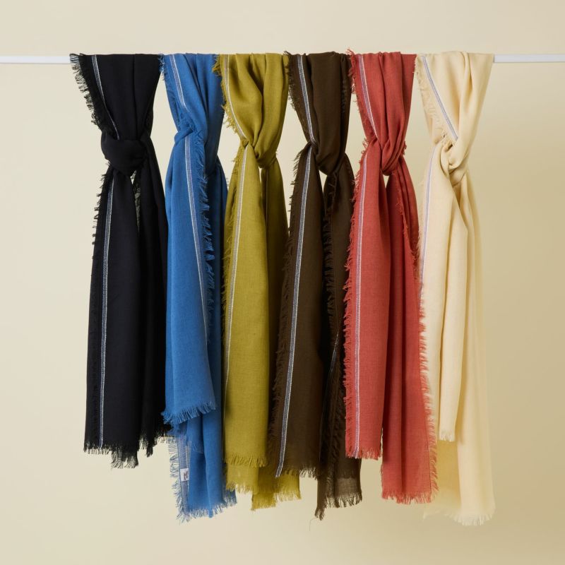 イタリア糸ラインカラー大判ストール