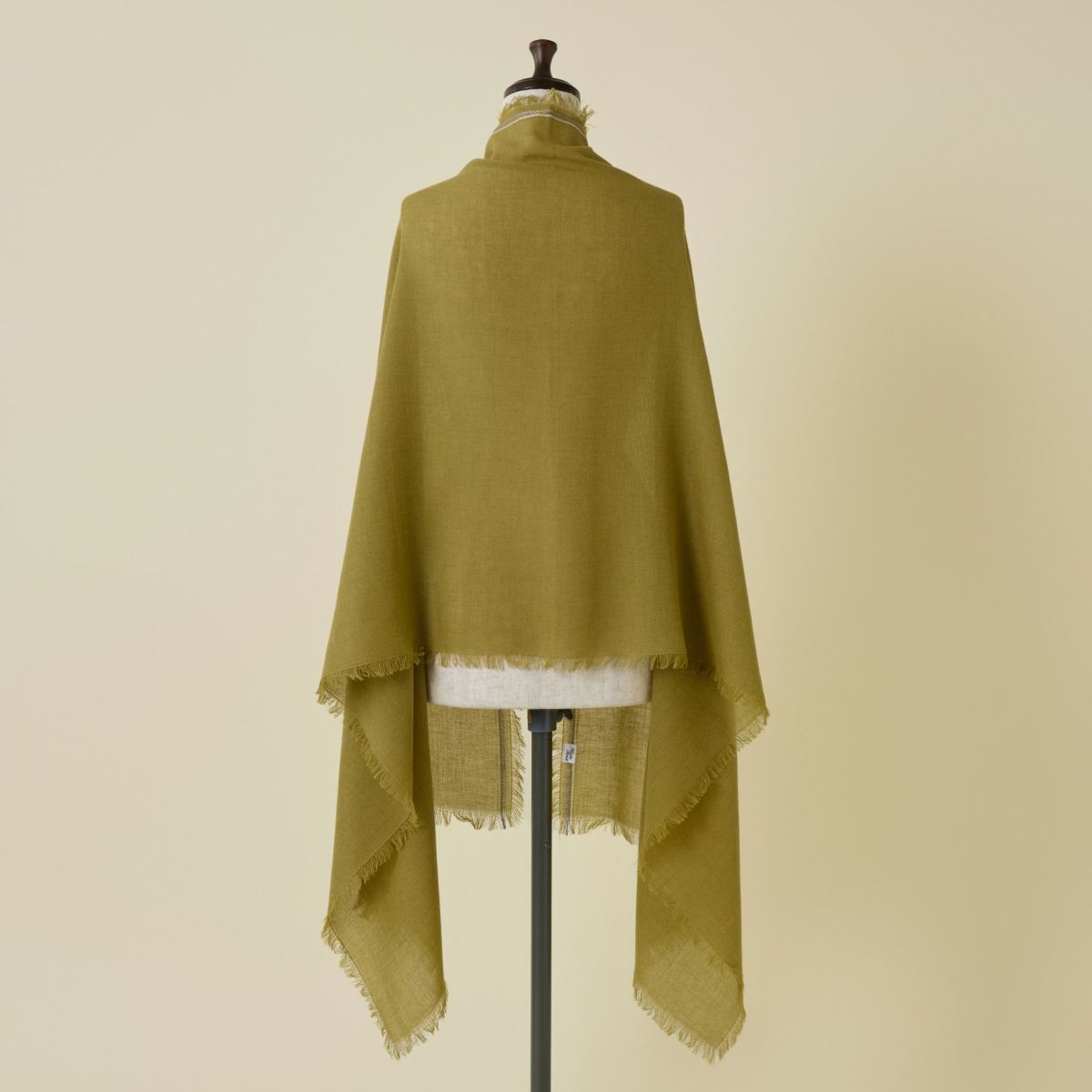  イタリア糸ラインカラー大判ストール＜若草＞