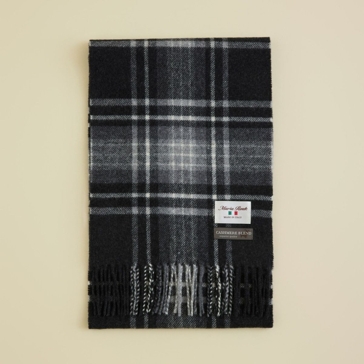 イタリア製カシミヤブレンドチェックマフラー