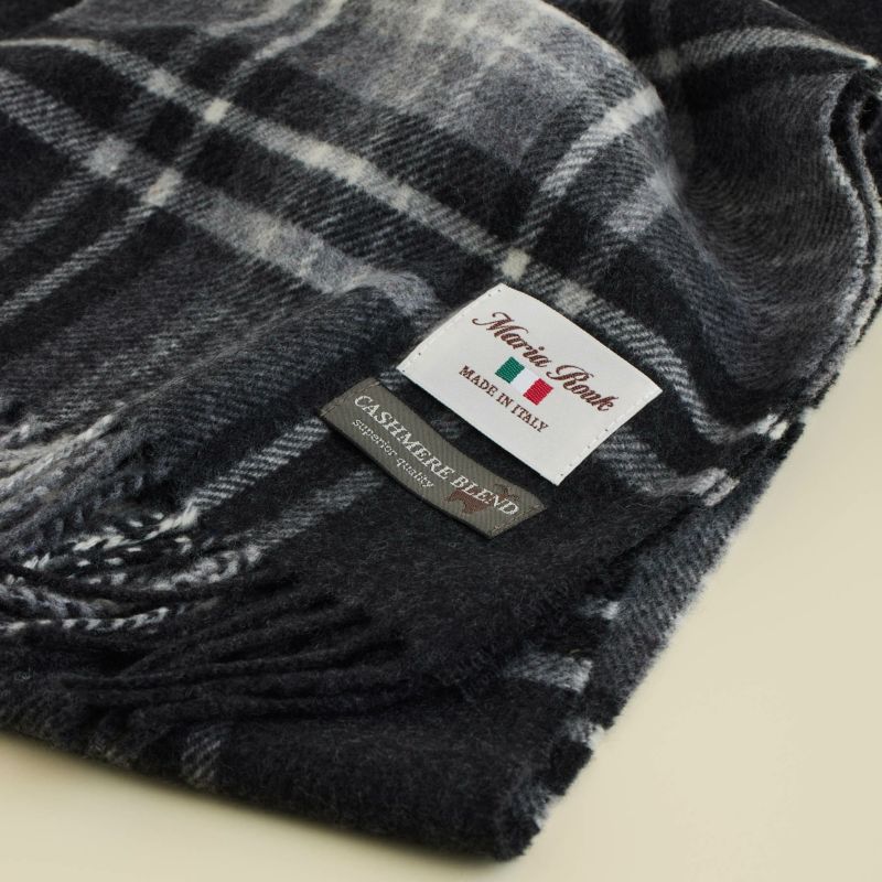 イタリア製カシミヤブレンドチェックマフラー