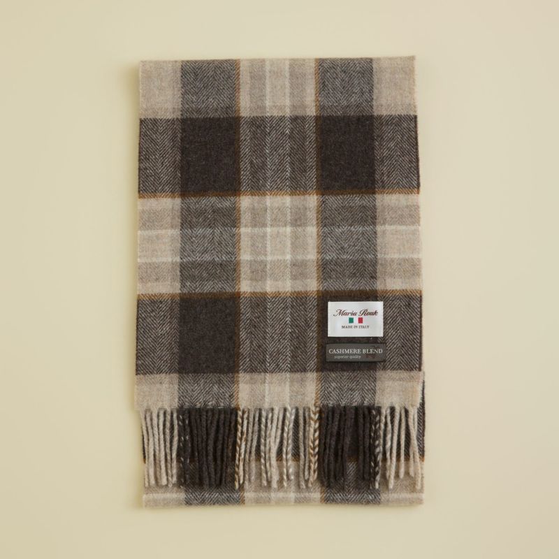 イタリア製カシミヤブレンドチェックマフラー