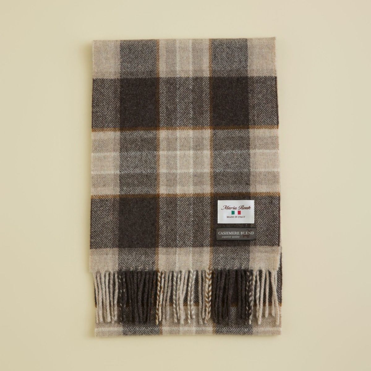 イタリア製カシミヤブレンドチェックマフラー