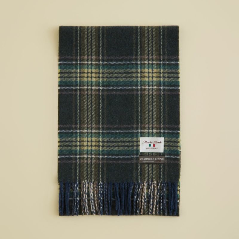 イタリア製カシミヤブレンドチェックマフラー