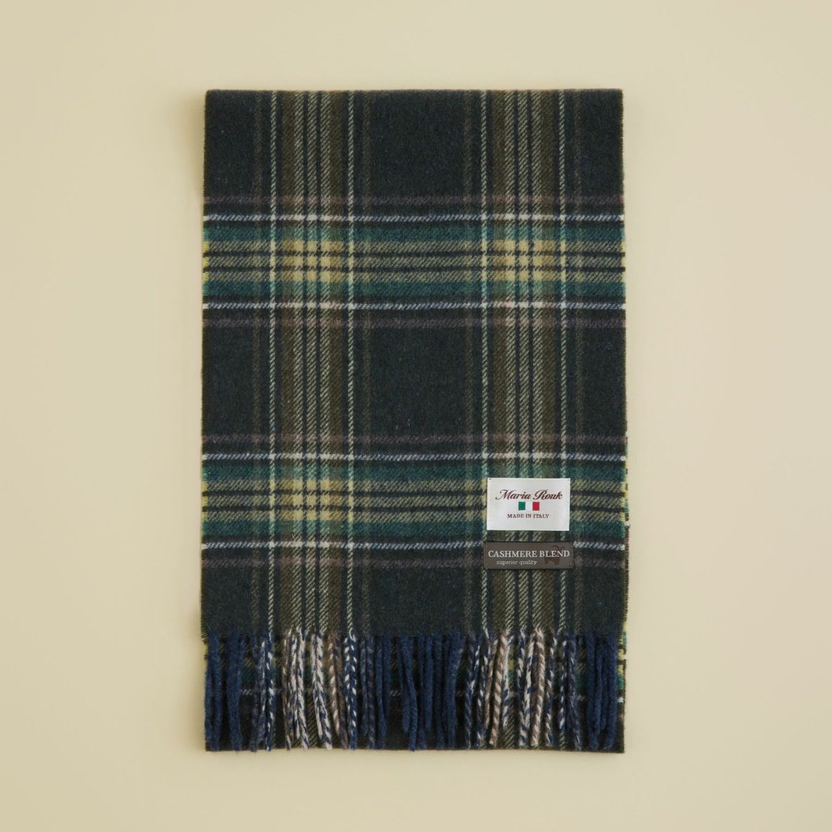 イタリア製カシミヤブレンドチェックマフラー