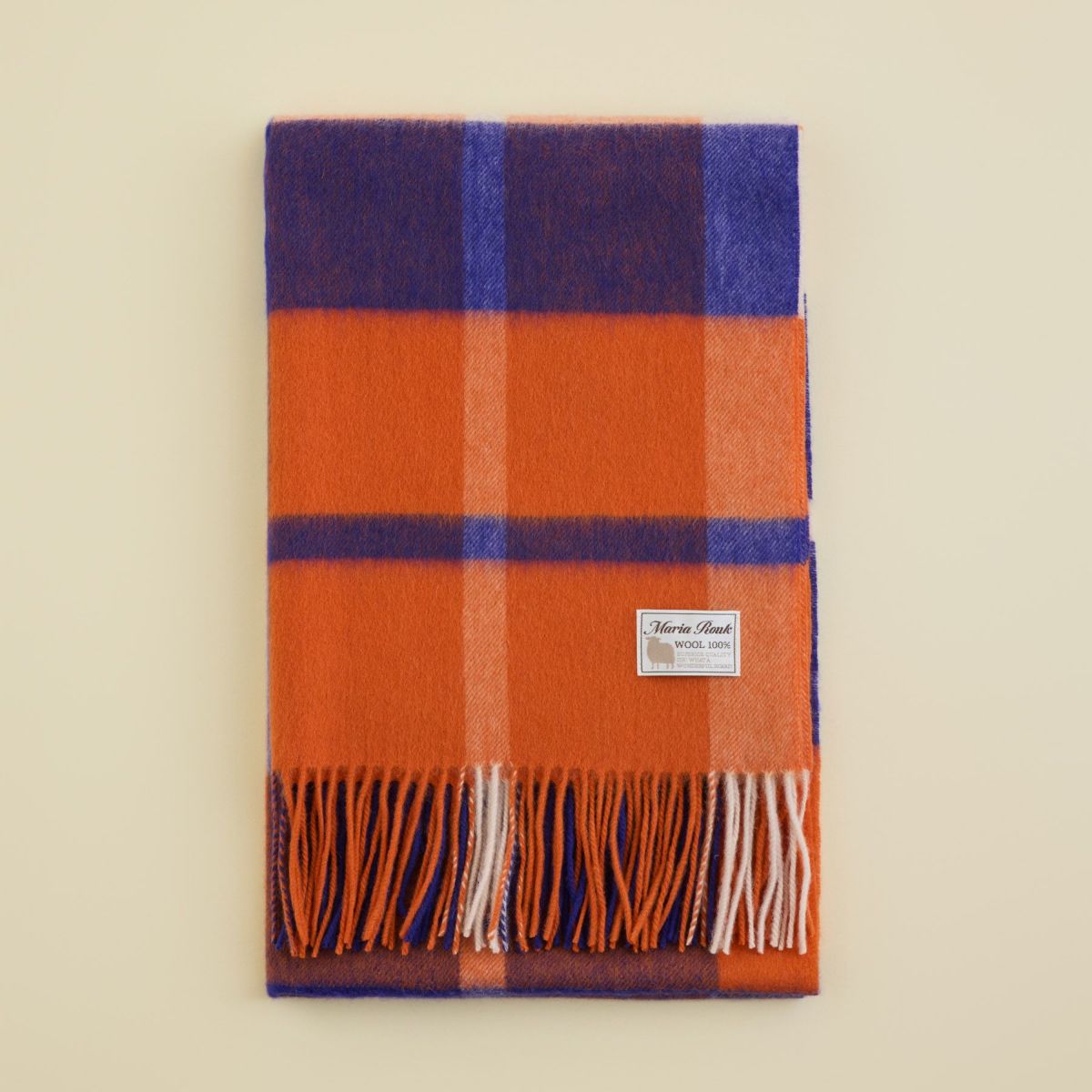 ウール100%チェックストール