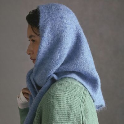 希少色】エルメス 大判ショール カシミヤ/ウール ターコイズグリーン系