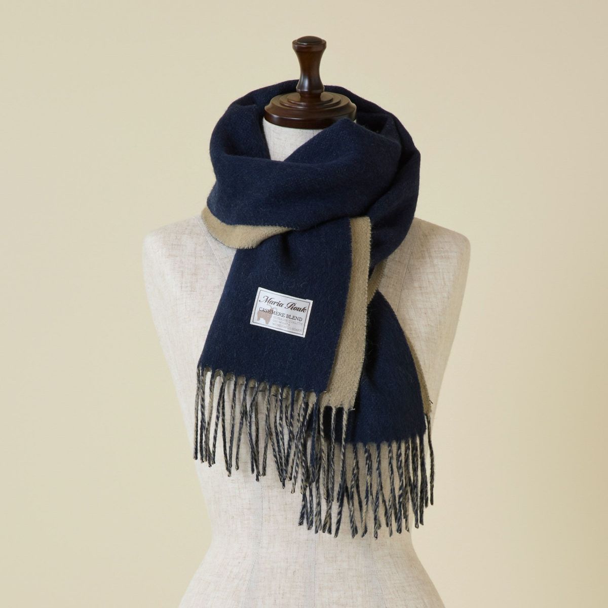 カシミヤブレンドリバーシブルマフラー