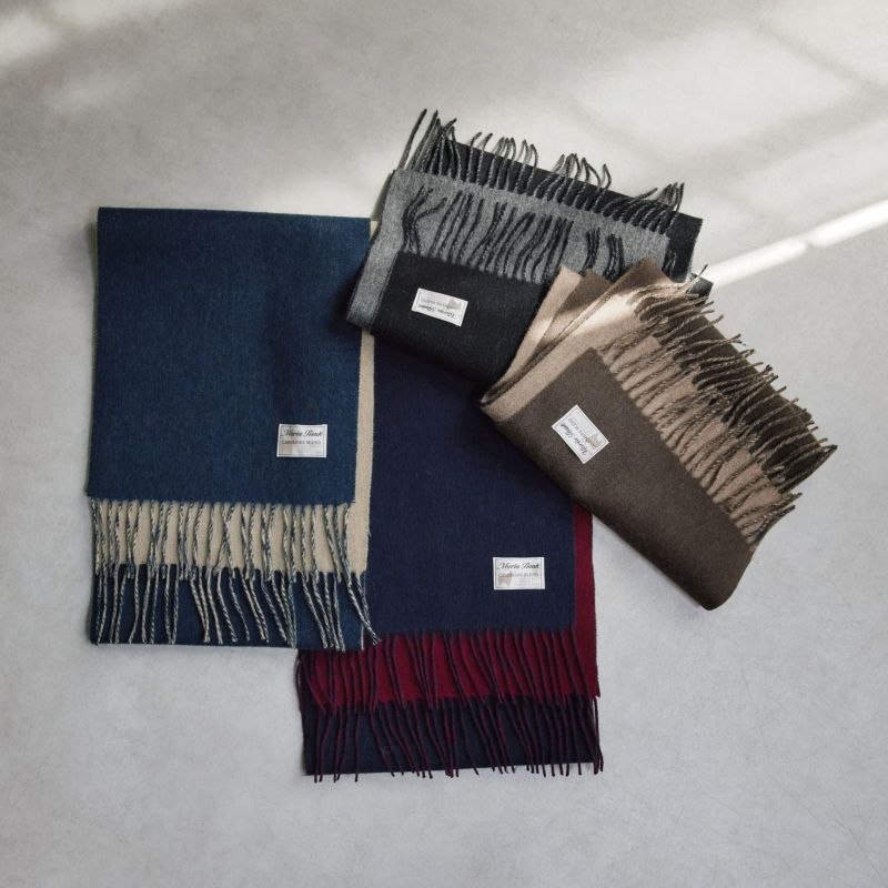 カシミヤブレンドリバーシブルマフラー