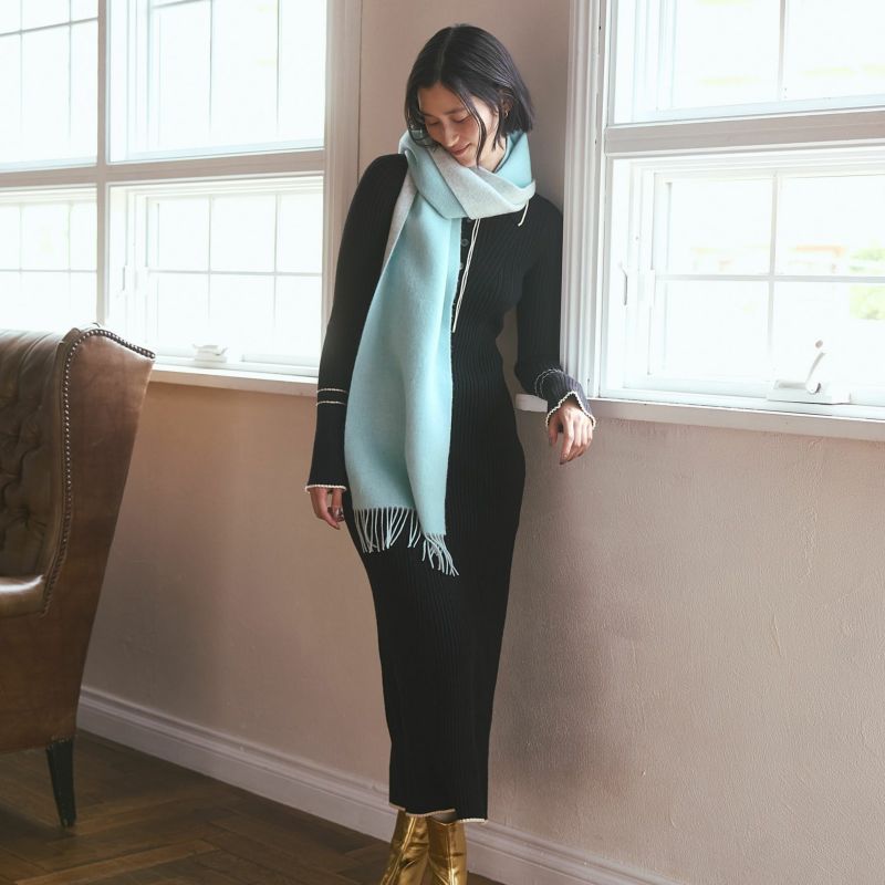 カシミヤブレンドリバーシブルマフラー