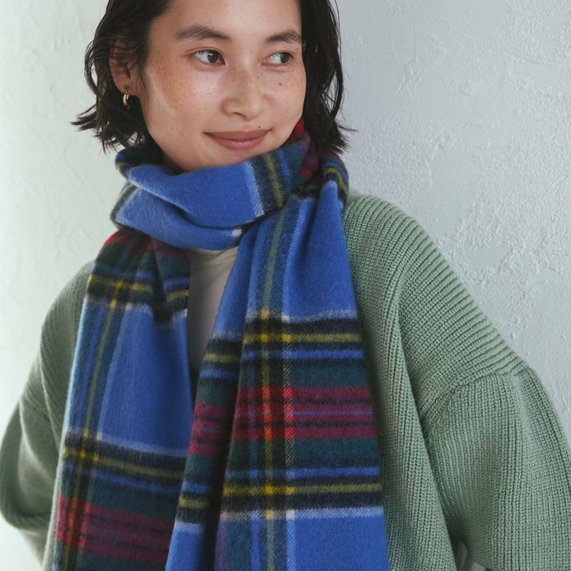 ベビーウール100%チェックマフラー