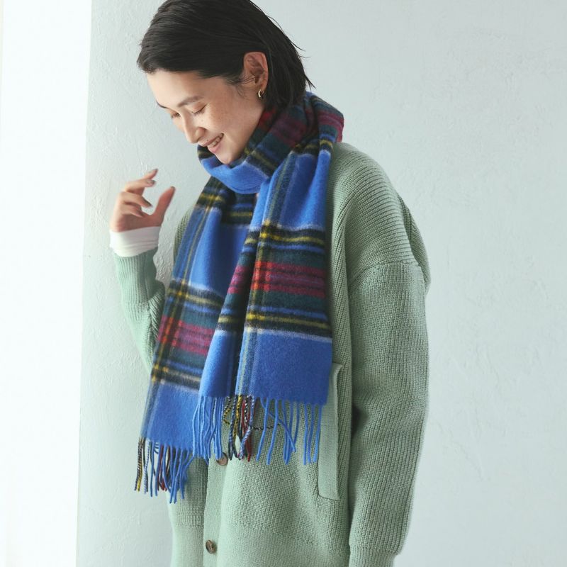 ベビーウール100%チェックマフラー