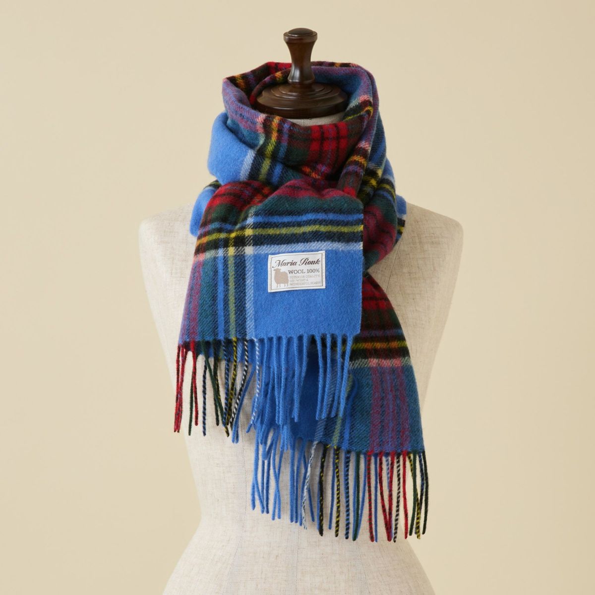 ベビーウール100%チェックマフラー