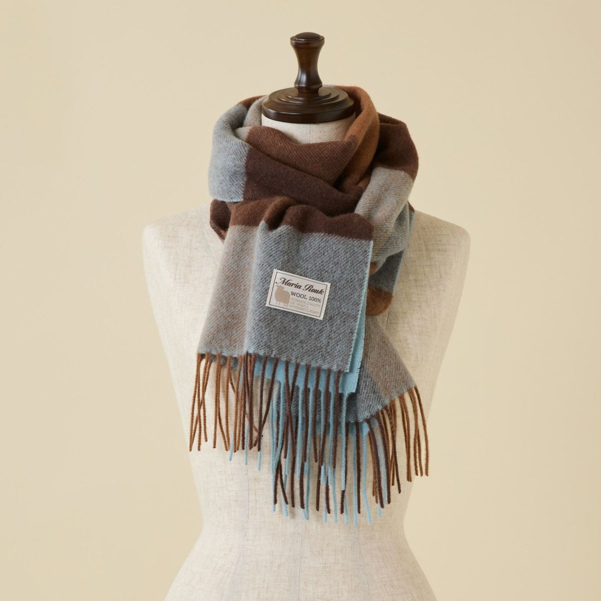 ベビーウール100%チェックマフラー