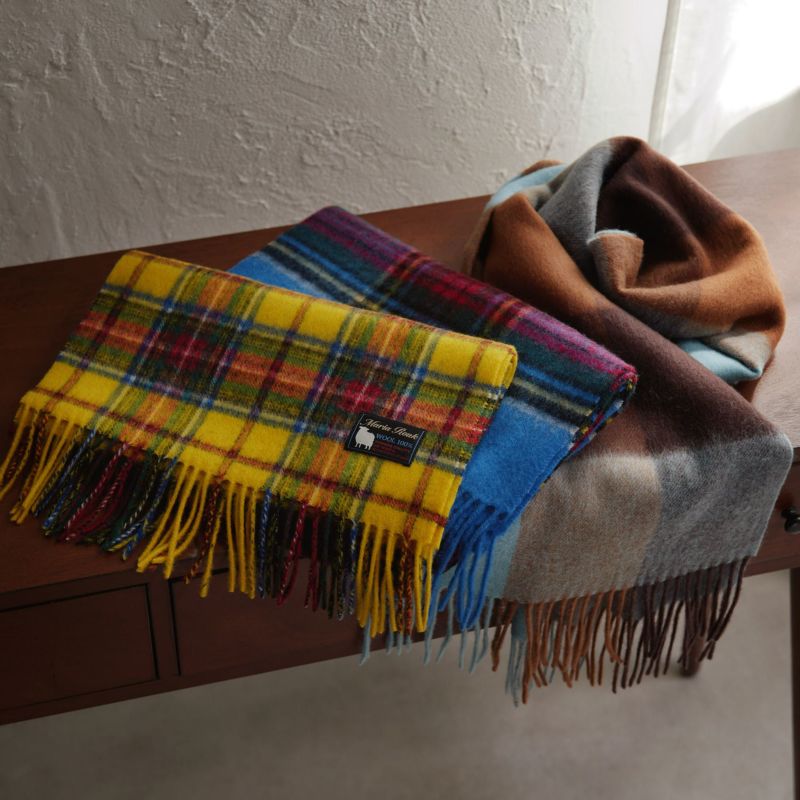 ベビーウール100%チェックマフラー