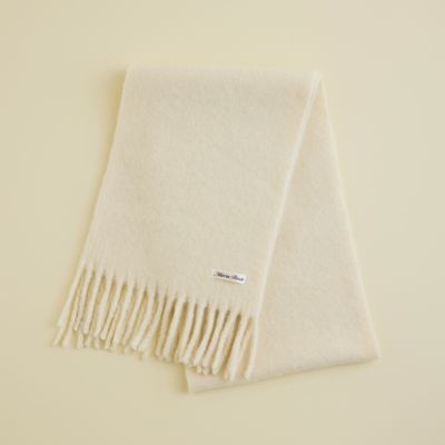 無染色】カシミヤ100%無地マフラー＜ホワイト＞ | Maria Rouk（マリア