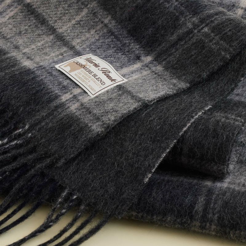 カシミヤブレンドチェックリバーシブルマフラー