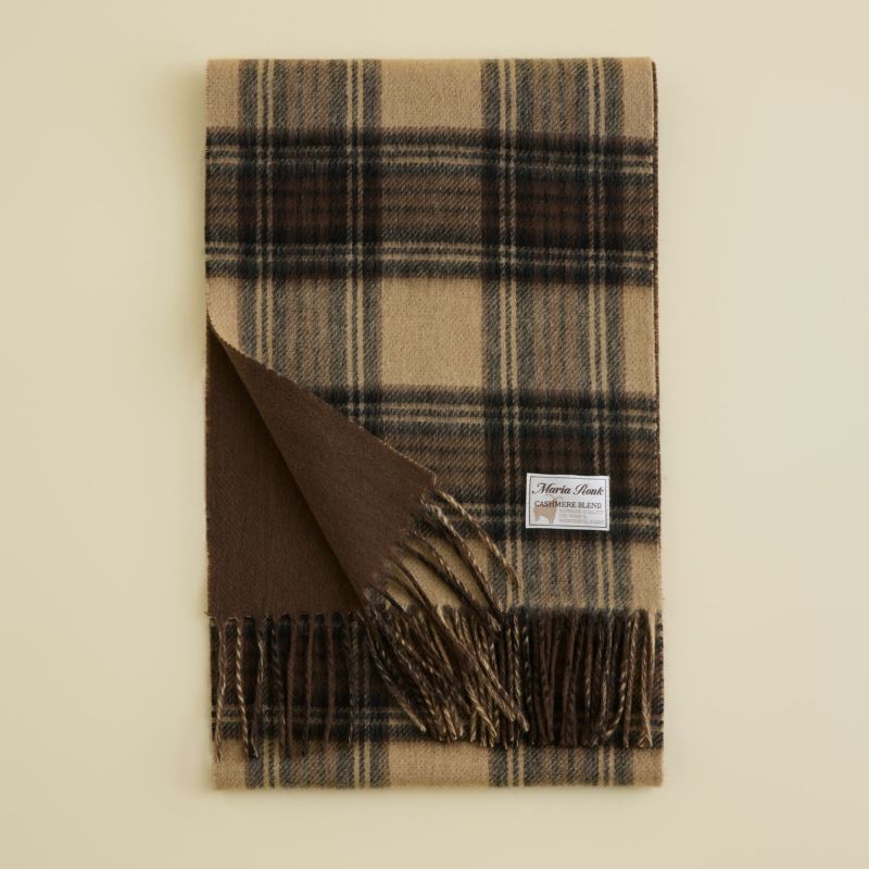 カシミヤブレンドチェックリバーシブルマフラー＜ベージュ＞ | Maria