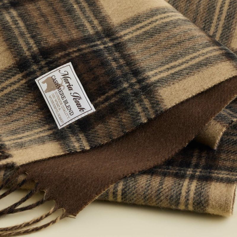 カシミヤブレンドチェックリバーシブルマフラー