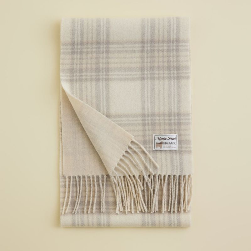  カシミヤブレンドチェックリバーシブルマフラー