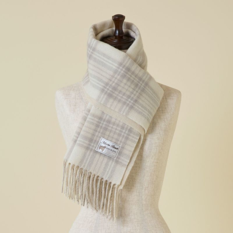  カシミヤブレンドチェックリバーシブルマフラー