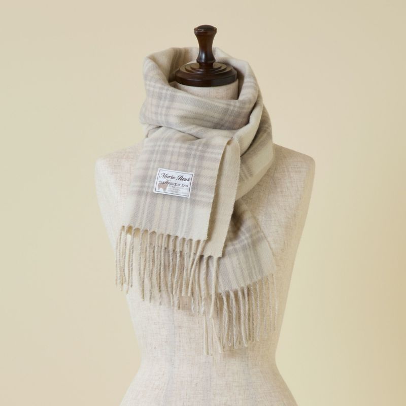  カシミヤブレンドチェックリバーシブルマフラー