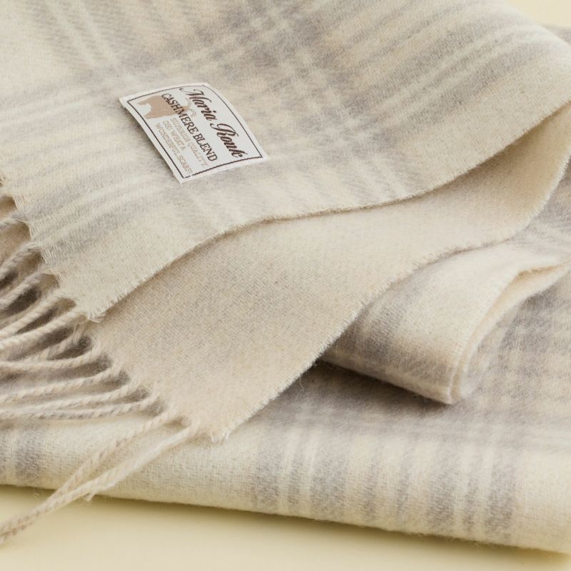  カシミヤブレンドチェックリバーシブルマフラー