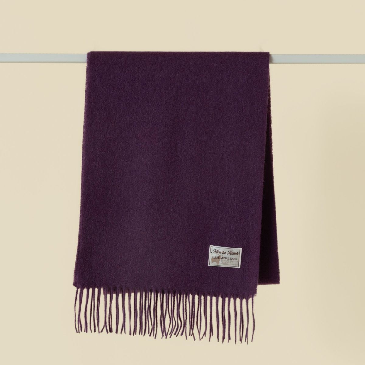 カシミヤ100%無地マフラー＜パープル＞